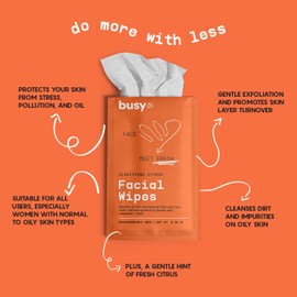 Refresh Face Wipes – Individual Cleaning Facial Wipe Singles- Moist Towelettes Individually Wrapped – After Workout & Travel – Fresh Citrus - AHA/BHA, Clover & Calendula