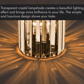 LEDSone Modern Mini Chandelier Crystal Ceiling Light Fixture, Semi Flush Small Mount Round Ceiling Light, Ideal for Kitchen, Bedroom, Living Room, Hallway Lighting (Black)