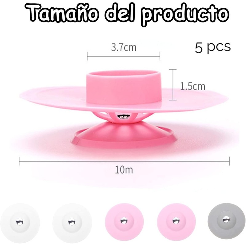 5PC Tapones de Drenaje de Silicona 2 en 1