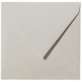 Paper24 Square Envelopes 12.5 x 12.5 cm 125 x 125 mm 120 g/m² Light Grey Pack of 25