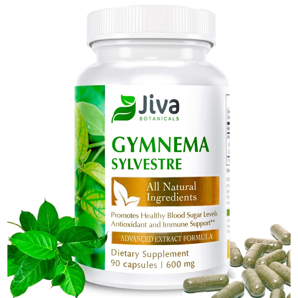 Gymnema Sylvestre 600mg Sugar Blocker and Blood Sugar Support Advanced Extract Formula Blood Sugar Stabilizer by Jiva Botanicals