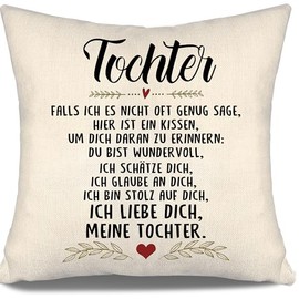 Aosumin Double-Sided Cushion Cover Daughter Gift from Mum Dad Birthday Wonderful I Treasure You I Believe in You I Am Proud of You I Love You Daughter (Daughter-a)