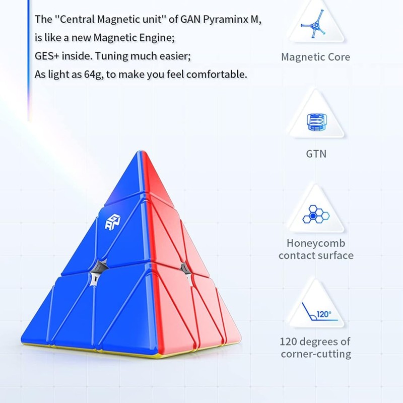 XMDCuber GAN Pyraminx M Magnetic Speed Cube - Stickerless 3