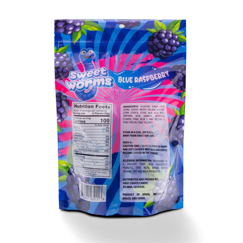 FirstChoiceCandy Sweet & Sour Gummy Worms, Multi Flavors and Solid