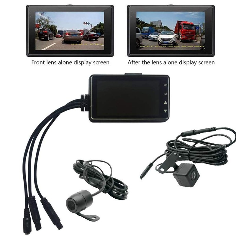 Motorcycle Recording Camera Dash Cam Waterproof Front and Rear Motorbike