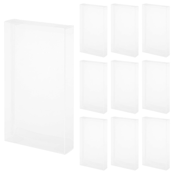 MECCANIXITY 10 PCS Clear Gift Box,3.6"x1"x6.8" Transparent Candy Box Plastic