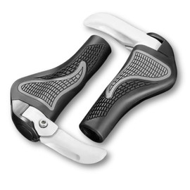 I'm so happy Bicycle Ergo Ox Horn Cross Bike Mountain Bike mtb Shock Absorption Anti-Slip Handle Grip (White)