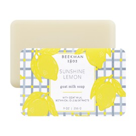 Beekman 1802 Goat Milk Body Soap Bar, Sunshine Lemon - Scented - 9 oz - Nourishes, Moisturizes & Hydrates - 100% Vegetable Soap with Lactic Acid - Good for Sensitive Skin - Cruelty Free