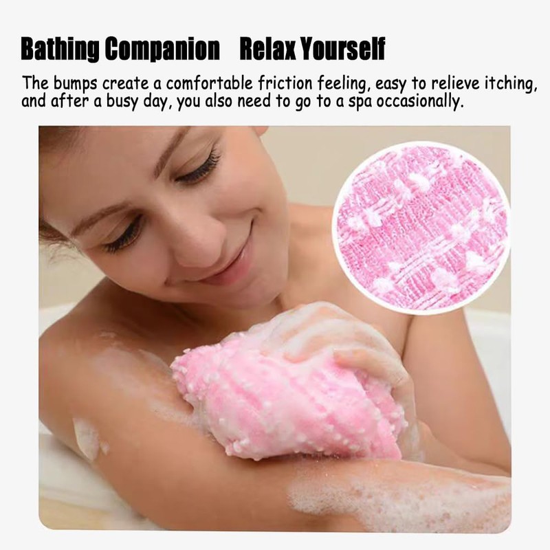 Shower Back Brush for Body Scrub, Back Scrubber, Double-Sided Bath