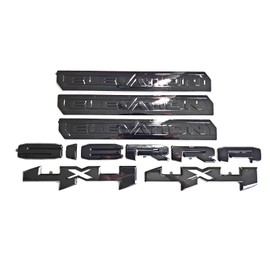 Overlay 6Pcs Door Rear Emblem 3D Bagde 4x4 Nameplate Replacement for Sierra Elevation 2019+ Sierra 1500 (Glossy)