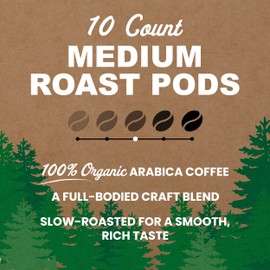 Vermont Coffee Company, Organic Medium Roast Coffee, K-Cup Single-Serve Compostable Coffee Pods, 10CT, Made in the USA