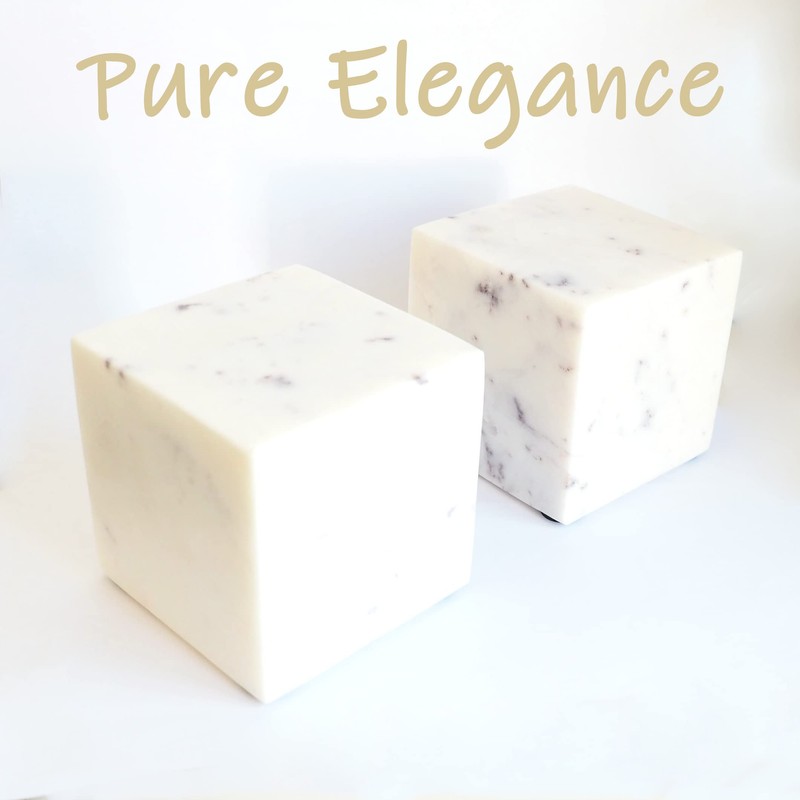 Marble Bookends Handcrafted Heavy Marble Cube Square Bookshelf Decor Set
