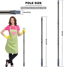 3 PCS Extension Pole, Paint Roller Stainless-Steel Threaded Splicing Extension Poles for Hand Drywall Sander Wall Cleaning and Polishing Paint Roller Brushes (4 Ft)