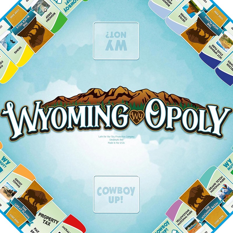 Late For The Sky: Wyoming-Opoly - State Themed Family Board