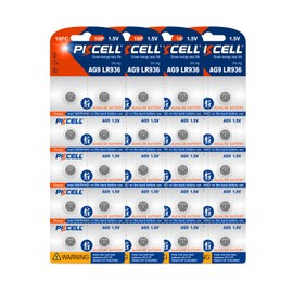 PKCELL 394 380 Watch Battery (40-Pack) AG9 LR45 SR936sw Battery 1.5V Button Coin Cell Batteries (40 Count (Pack of 1))