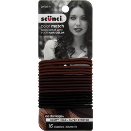 Scunci 16 Piece 3970503a048 Brunette Elastics, 0.8 Ounce