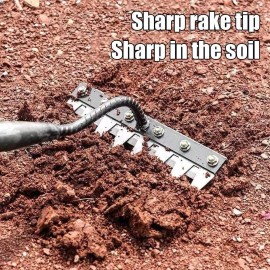 Unbranded 6 Teeth Carbon Steel Garden Weeding Rake, Garden Rakes Metal Heavy Duty