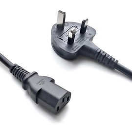 SCROY – 1.8M C13 Kettle Lead Power Cable | UK Mains cord for Laptop Adapters, Desktop PCs, Monitors, Printers, Scanners, NAS, Amplifiers & More – Black