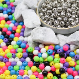 800 PCs Acrylic and Metal Filigree Beads for Jewelry Making Supplies for Adults