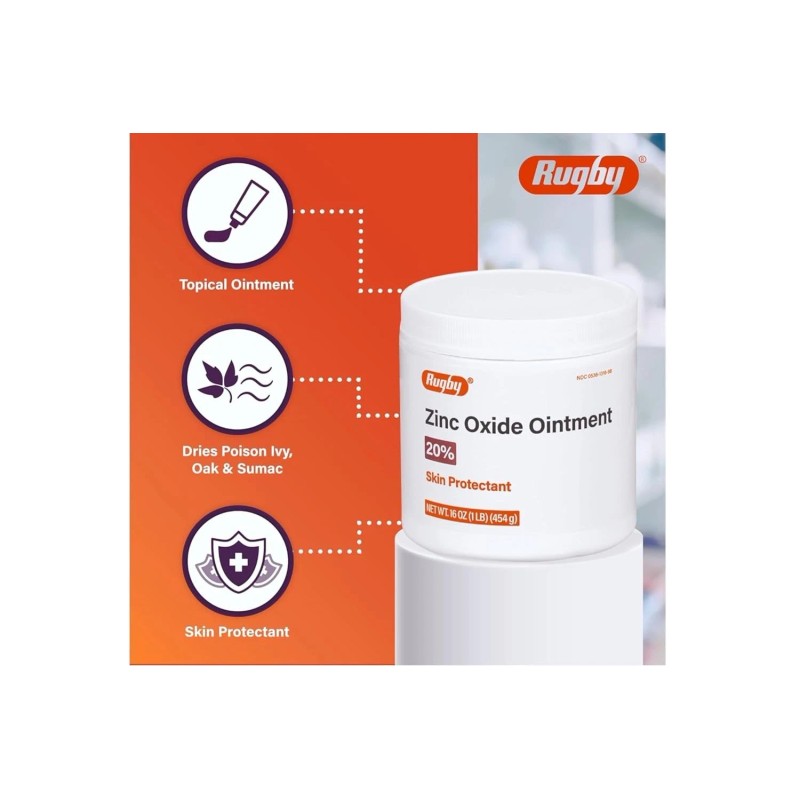 Rugby Zinc Oxide Ointment – 1 LB Jar – Diaper