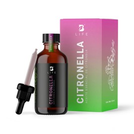 Aceite Esencial con Ingredientes Puros y Naturales, Aromalogía de 120 ml. Aceite Esencial Citronela (Citronella), B Life.
