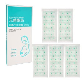 Waterproof Wound Dressing, Film Dressing, 5 Waterproof Cesarean Section Wound Dressings with PU Film, Soft and Breathable Shower Gel Wound Dressings