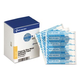 First Aid Only FAE-3040 SmartCompliance Refill Blue Metal Detectable Fingertip Bandages, First Aid Kit Refill Supplies for Business, Food Service, Restaurants, Worksites, and Home, 20 Count