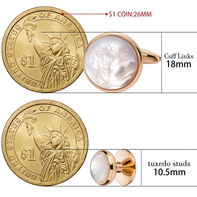 HAWSON Cufflinks and Tuxedo Studs Set for Men with Gift