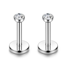 Sanfenly 18G 6-10MM Stainless Steel Lip Rings Nose Studs Piercing Internally Threaded
