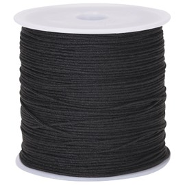 joycraft Bracelet String, 0.8mm x 100 Yards String for Jewelry Making, Black Nylon String Cord, Braided Ornament Lanyard Sting, Jewelry Thread Clay Bead String for Crafts, Wrapping, Braiding