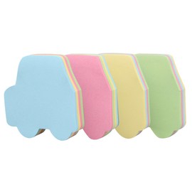 GTHER Car Shaped Sticky Notes, Colored Sticky Notes Car Pink Blue Green Yellow Cute Fun Cool Self-Adhesive Note for Kids School Classroom Office College (4 Pads, Car)