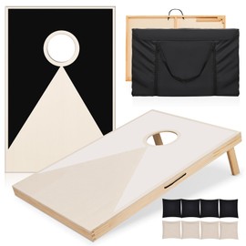 TREATLIFE HOME Enjoy Outdoor Fun with Solid Wood Cornhole Set, Tailgate Size Boards with 8 All-Weather Bags, Gatherings