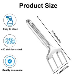 Lyreh Silver Watermelon Cutter Tool, 8.46x2.95 Inch Mango Slicer Stainless Steel Melon Grape Pineapple Fruit Cutter for Summer Camping Picnic & Home Party