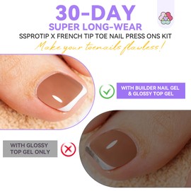 SAVILAND 216-Piece French Set with Tips for Artificial Toenails (Skin Colour, 216 Pieces)