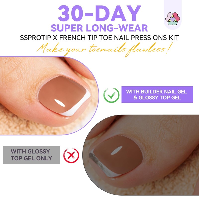 SAVILAND 216-Piece French Set with Tips for Artificial Toenails (Skin