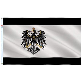 Kingdom of Prussia Flag 3x5 Ft Large Germany, Both Sides 100D Polyester For moderate-outdoor&indoor,Canvas Header Brass Grommets 3' x 5' Prussian German Banner