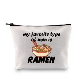 MBMSO Ramen Noodle Makeup Bag My Favorite Type of Men is Ramen Gifts for Ramen Noodle Lovers Ramen Print Bag Ramen Foodie Gift (Ramen bag)