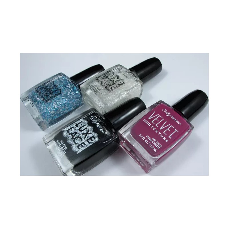 Sally Hansen Luxe Lace, Patent Gloss, Velvet Texture Nail Color/Polish