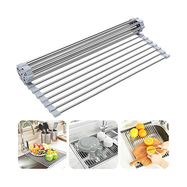Over The Sink Dish Drying Rack, Searik Roll up Sink