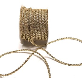 s.dekoda Cord 15 m x 4 mm Gold Lurex Twist Cord Decorative Cord
