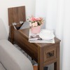 LUSUOWLZ End Table with Movable Top and Charging Station, Narrow
