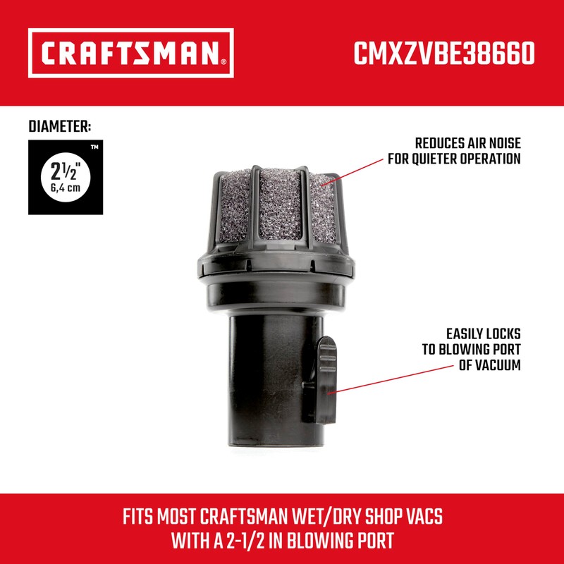 CRAFTSMAN CMXZVBE38660 2-1/2 in. Muffler Diffuser Wet Dry Vac Attachment,