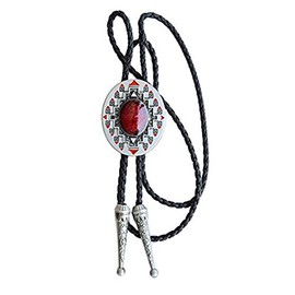 Ivory Falcon Western Bolo Tie, Native American Indian Art Bolo Tie - 001