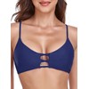 RELLECIGA Bikini triangular con tiras para mujer, Azul marino, XL