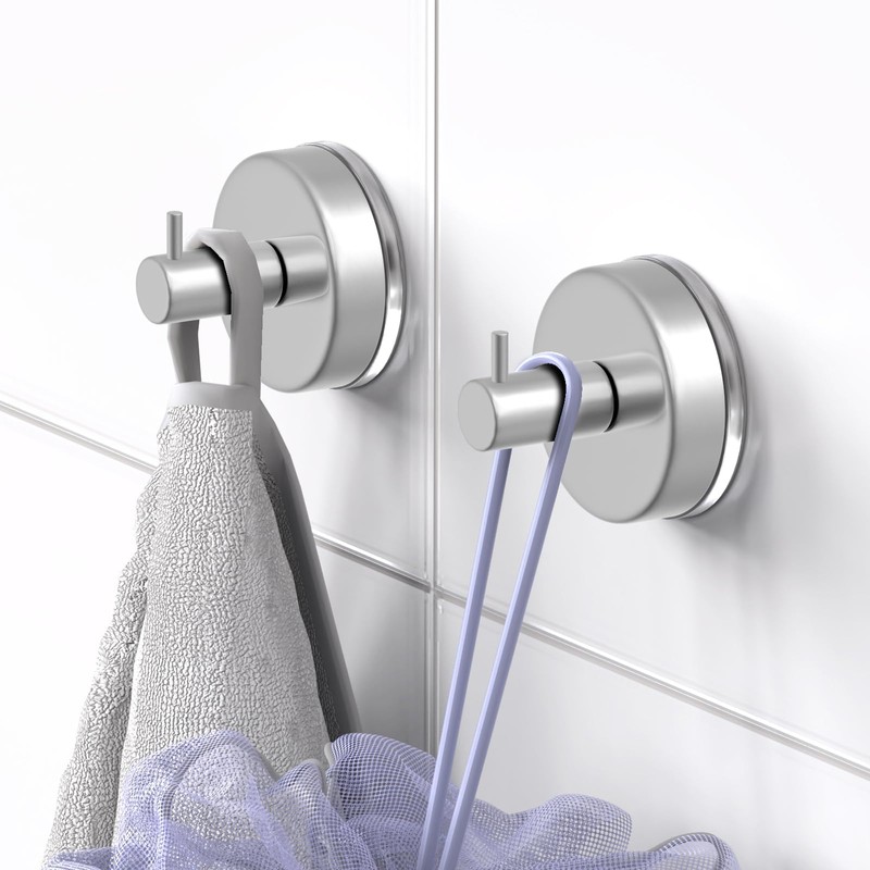 HUFEEOH Suction Cup Hooks for Shower, 2 Pack Wall Hooks
