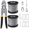 656ft Wire Rope Crimping Tool Kit, 1/16" Stainless Steel Wire