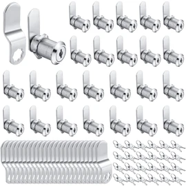 Kenning 24 Sets Cabinet Locks with Keys for Secure Drawer Mailbox RV Storage Box Replacement Lock, Zinc Alloy(1-3/8''Cylinder Length, 1.1'' Max Panel Thickness)