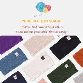 Pesaat Kids Winter Knit Scarf Solid Warm Neck Warmer Toddler Soft Long Scarves for Boys Girls Neckerchief Collar Warp Autumn (Caramel)