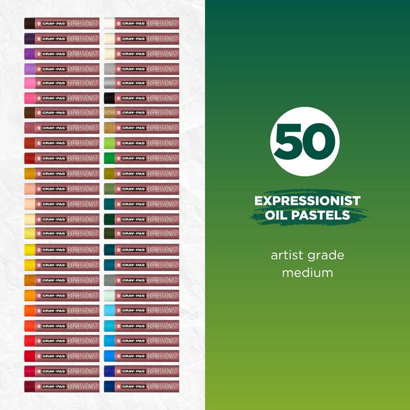 SAKURA XLP50 50-Piece Cray-Pas Expressionist Oil Pastel Set, Assorted Color