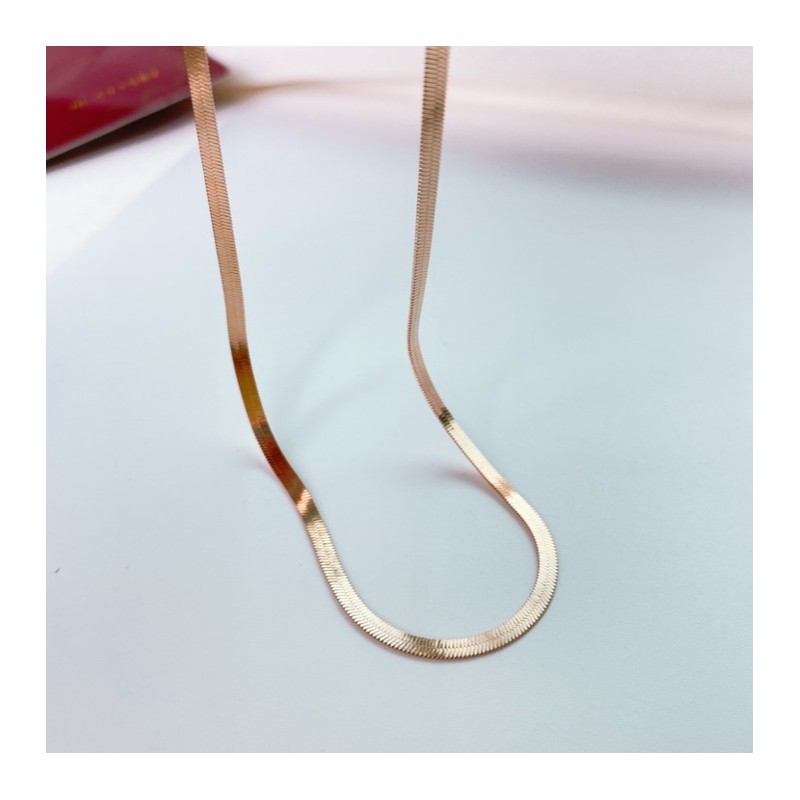 18k 3mm snake rope snake silver necklace Jihejung female celebrity